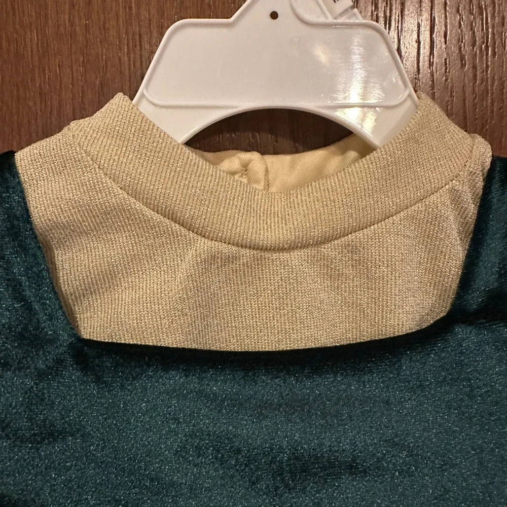 Blueberi Boulevard Baby Girls Hunter Green‎ Velvet Bow Christmas Dress 18 Month